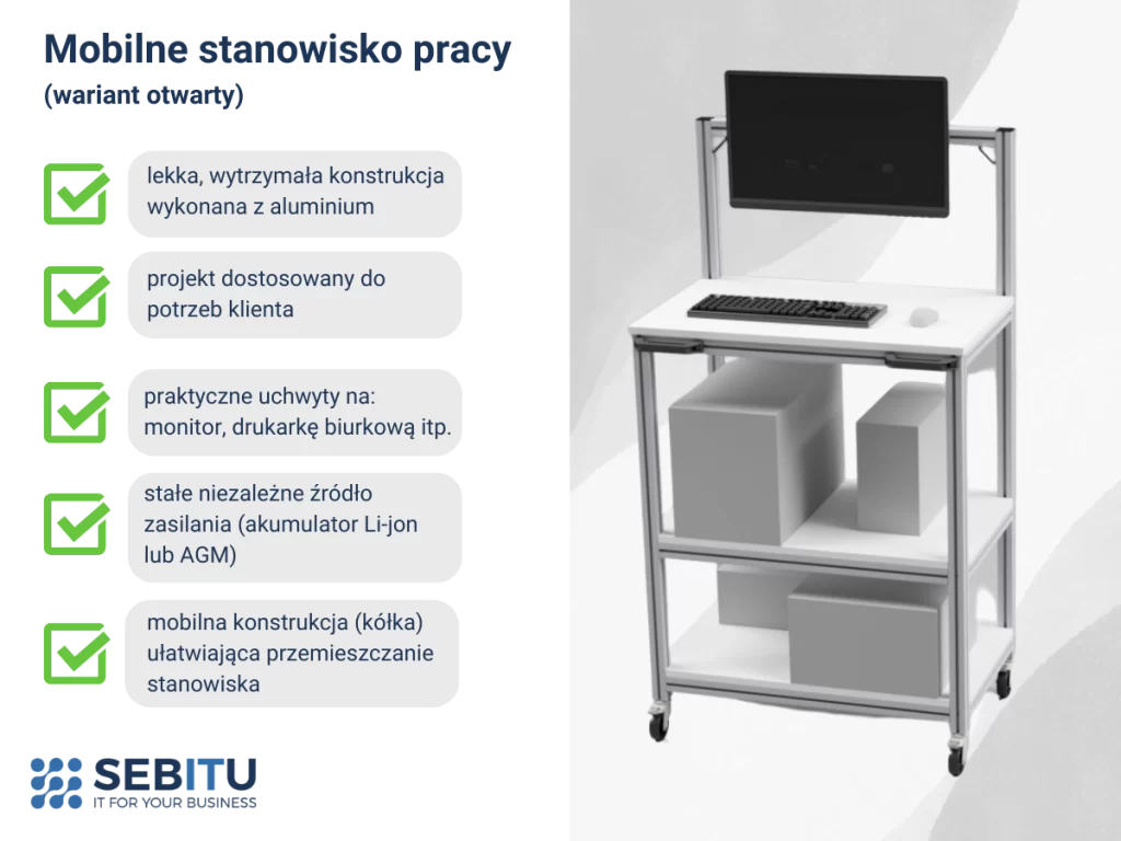 Przykład mobilnego stanowiska pracy wariant otwarty