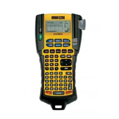 Wytrzymała drukarka etykiet DYMO Rhino 5200, zaprojektowana do pracy w trudnych warunkach, z ergonomiczną konstrukcją i obsługą kodów kreskowych Code 39 oraz Code 128