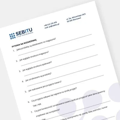 Lista pytań przed wdrożeniem systemu Warehouse System Managment